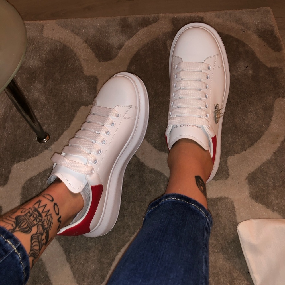 Alexander McQueen White and Red Sneakers